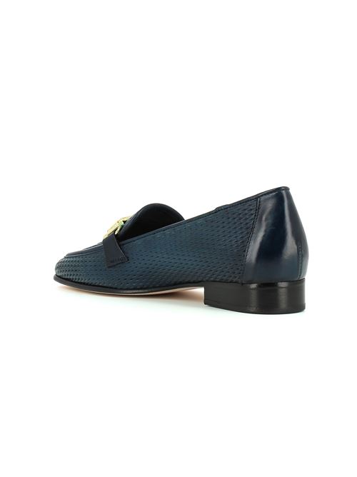 mocassino da donna in pelle traforata blu CARLA ORTI | S703X